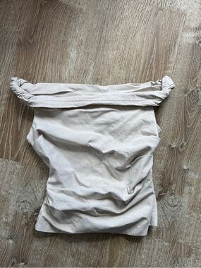 Mango Light Beige Off-Shoulder Tube Top